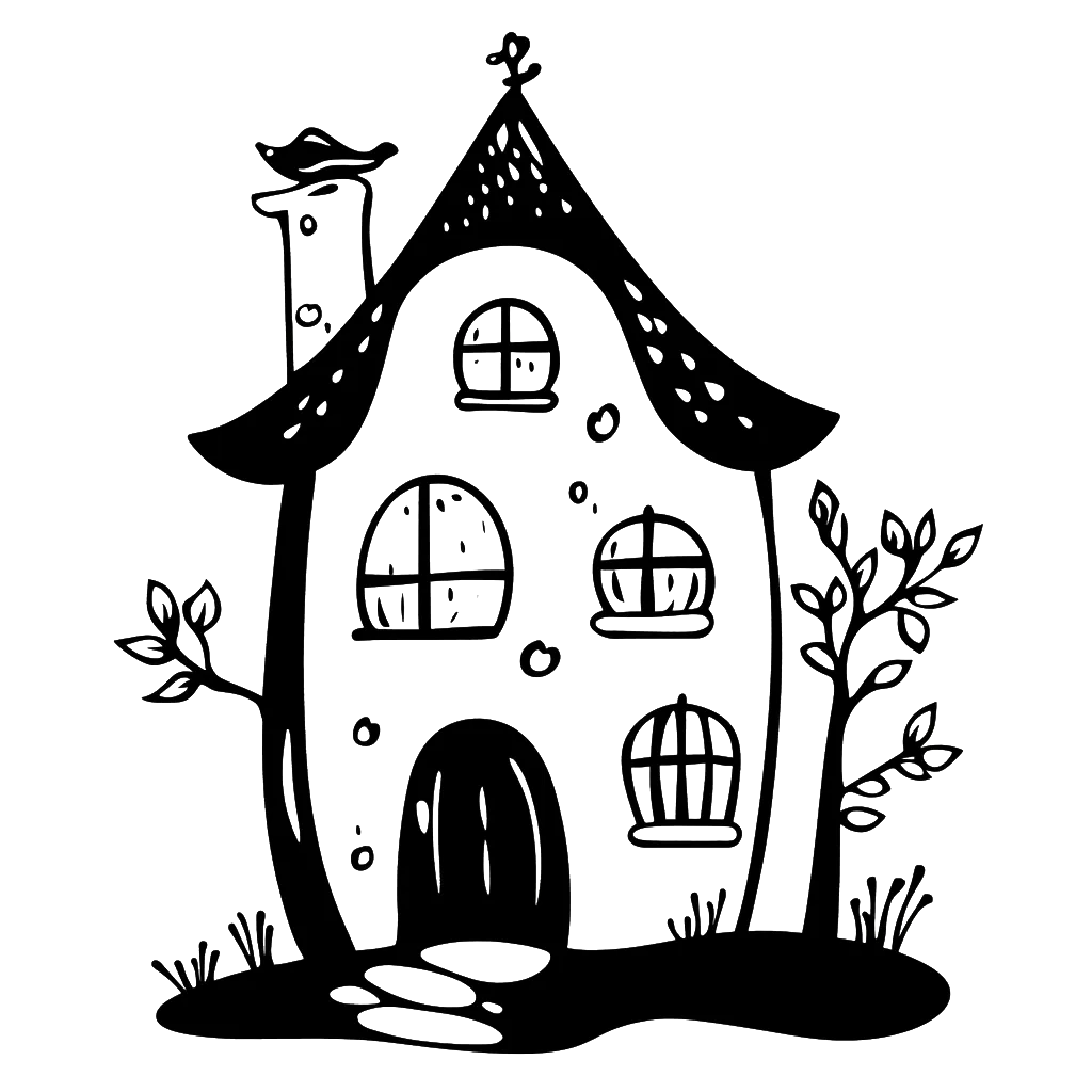 Free fairy house stencil file for download